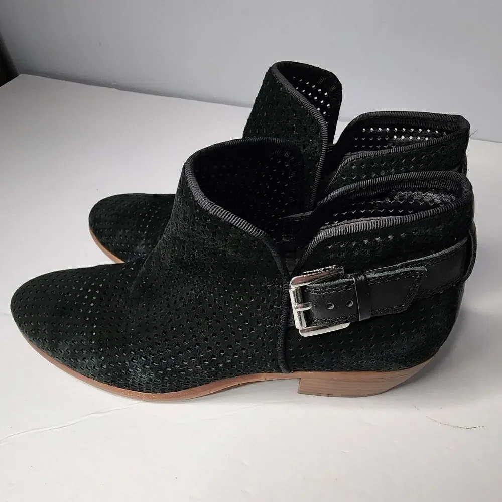 Sam Edelman Paula Chelsea Ankle Boot Women’s Size 6.5 Black Perforated Booties